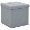 vidaXL Storage Stool Set of 2 Light Grey Faux linen, MDF, Foam Medium