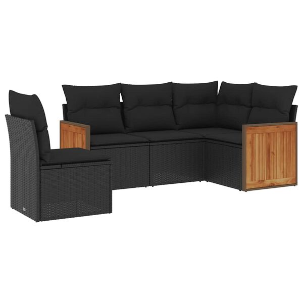 vidaXL Garden Sofa Set Black