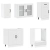 vidaXL Kitchen Cabinet Set White Engineered wood, glass Standard