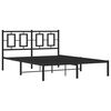 vidaXL Bed Frame Black Powder-Coated Steel Double Bed Frame