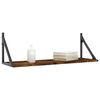 vidaXL Wall Shelf Set of 2 Smoked Oak Engineered wood, metal