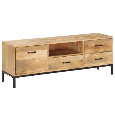vidaXL TV Cabinet 51.1"x11.8"x17.7" Solid Mango Wood