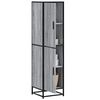 vidaXL Highboard Grey Sonoma Engineered Wood, Metal Slim Highboard