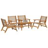 vidaXL Garden Chairs with Table 5 pcs Beige 35.4" x 17.7" x 15.7
