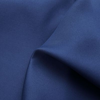 vidaXL Blackout Curtains with Rings 2 pcs Navy Blue 37"x63" Fabric