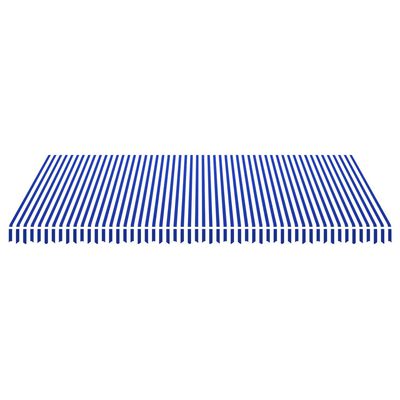 vidaXL Awning Top Sunshade Canvas Blue & White 196.9"x118.1"