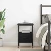 vidaXL Bedside Cabinet with Drawer Black Oak 13.39 x 14.17 x 19.69 in