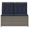 vidaXL Garden Bench with Cushion Gray Poly rattan