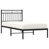 vidaXL Bed Frame Black Powder-Coated Steel Twin Bed Frame Rectangular