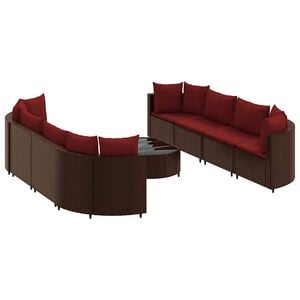 vidaXL Patio Sofa Set Set of 8 Brown