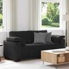 vidaXL Loveseat Sofa Black Velvet, Polyester, Plywood, Steel 2-Seater