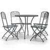 vidaXL Garden Dining Set Anthracite Expanded metal mesh Medium Foldable