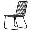 vidaXL Dining Set Black Poly rattan, powder-coated steel, glass