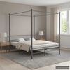 vidaXL Bed Frame Gray Powder-coated metal Double Classic/Traditional