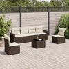 vidaXL Garden Sofa Set Brown, Cream White