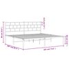 vidaXL Metal Bed Frame White Powder-Coated Steel Super King