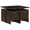 vidaXL Garden Dining Set Brown PE Rattan 4-seater Foldable Dining Set