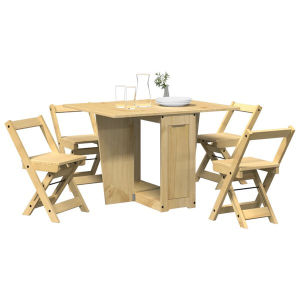vidaXL Dining Set Honey wax brown Solid pine wood, engineered wood