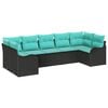 vidaXL Garden Sofa Set Black Poly Rattan
