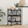 vidaXL Kitchen Trolley Black Oak 50 x 35 x 75.5 cm Engineered Wood