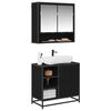vidaXL Bathroom Furniture Set 2 pcs Black Oak Engineered Wood
