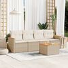 vidaXL Garden Sofa Set Beige PE Rattan 5 Piece Set Modular