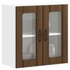 vidaXL Kitchen Wall Cabinet Brown Oak Engineered wood and glass Medium
