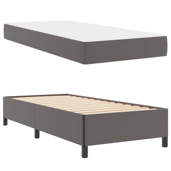 vidaXL Bed Frame with Mattress Grey 31.50 x 78.74 in Fabric