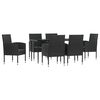 vidaXL Garden Dining Set Black Poly Rattan Standard Durable