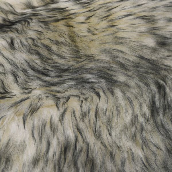 vidaXL Sheep Leather Rug Dark grey melange Real sheep leather
