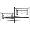 vidaXL Bed Frame Black Powder-Coated Steel Single Bed Frame