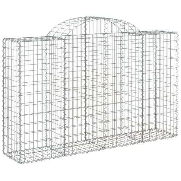 vidaXL Gabion Basket Set of 2 Silver Galvanized iron