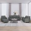 vidaXL Sofa Set Dark Grey Fabric, Metal, Textilene, Plywood Large