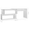 vidaXL Desk High gloss white Engineered wood Large Rotatable Desk