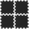 vidaXL Rubber Floor Tiles 4 pcs Black 0.63" 11.8"x11.8"