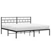 vidaXL Metal Bed Frame Black Powder-Coated Steel Super King