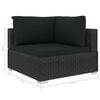 vidaXL Patio Lounge Set Set of 5 Black PE Rattan Modular