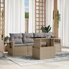 vidaXL Garden Sofa Set Beige, Light Grey