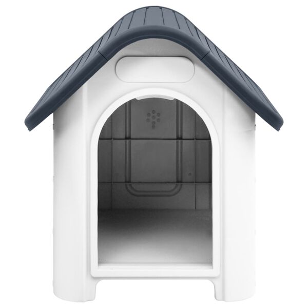 vidaXL Dog House Grey and White Polypropylene 23.2 x 29.5 x 26.0 in