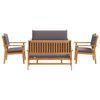 vidaXL Garden Sofa Set 5 pcs Brown Solid Acacia Wood