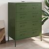 vidaXL Sideboard Olive Green Steel Medium Sideboard Rectangular