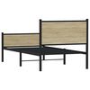 vidaXL Bed Frame Sonoma Oak Steel, Engineered Wood Twin Size Bed Frame