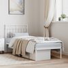 vidaXL Bed Frame White Steel Small Single Bed Frame Rectangular