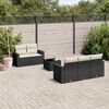 vidaXL Garden Sofa Set Set of 6 Black, Cream White