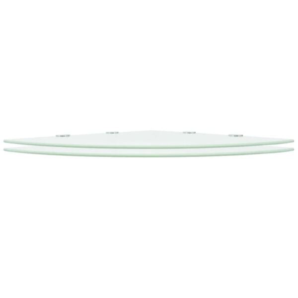 vidaXL Corner Shelf Set of 2 White Tempered safety glass 17.7x17.7 in