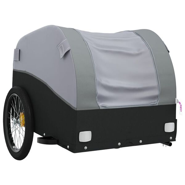 vidaXL Bike Trailer Black and Gray 99.2 lb Iron