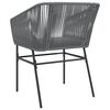 vidaXL Garden Chair Gray PE rattan, Powder-Coated Steel Medium