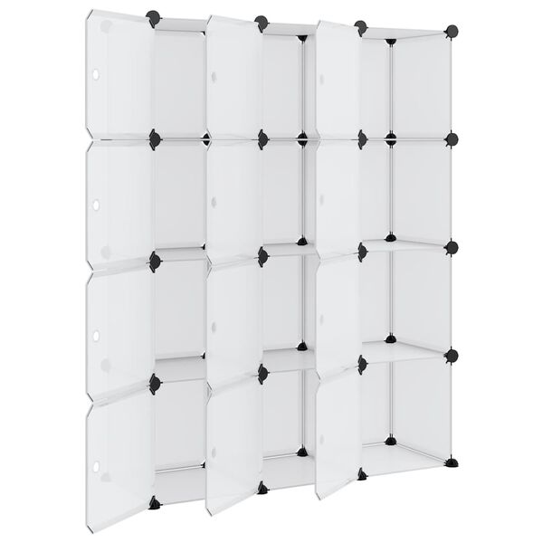 vidaXL Storage Cube Organizer Transparent PP Plastic, Steel Large