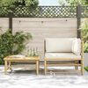vidaXL Garden Lounge Set Cream, Bamboo Bamboo, 100% polyester Medium