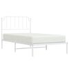 vidaXL Bed Frame White Powder-coated steel Twin Bed Frame Rectangular